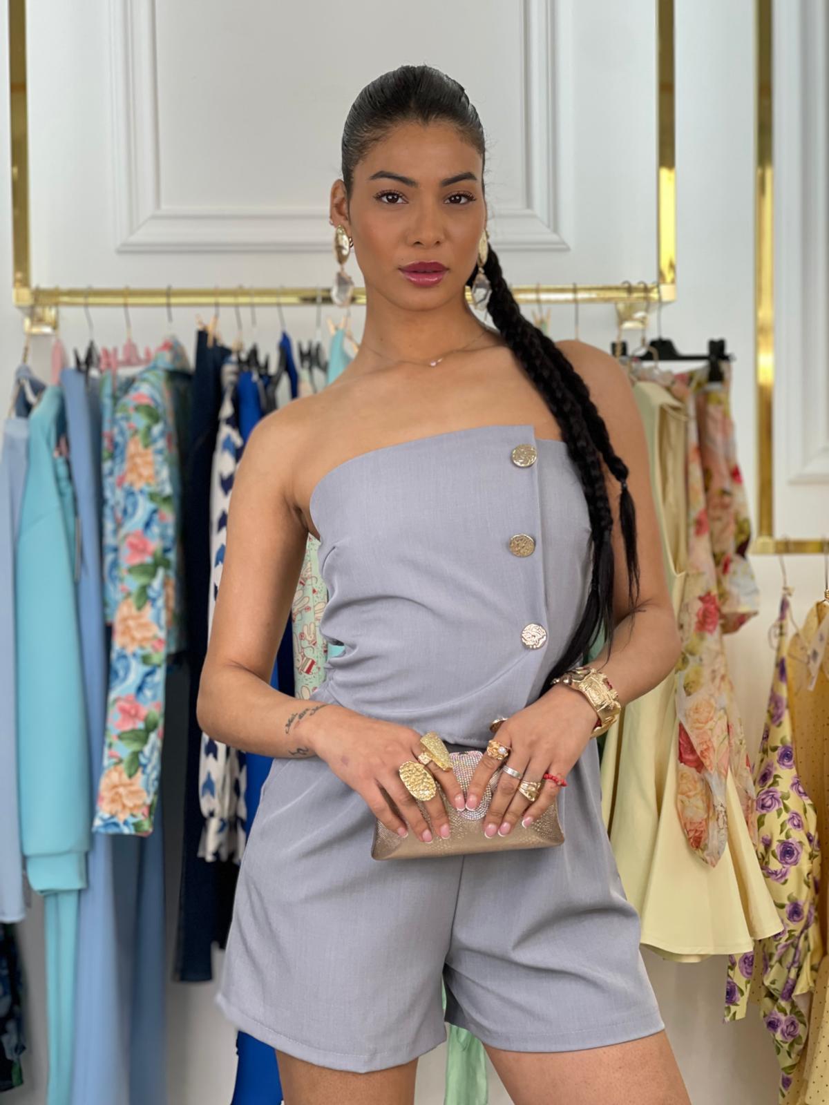 mini jumpsuit buttons grigio